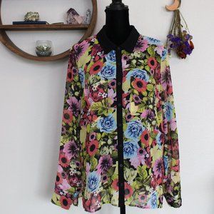 Divided by H&M Floral Button Down Blouse